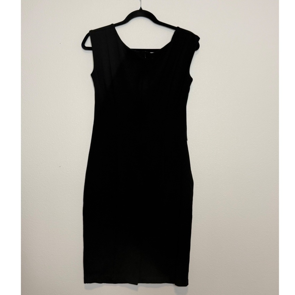 Betabrand Black Sleeveless Sheath Dress Sweetheart Neckline Ponte Knit Medium - Picture 2 of 6